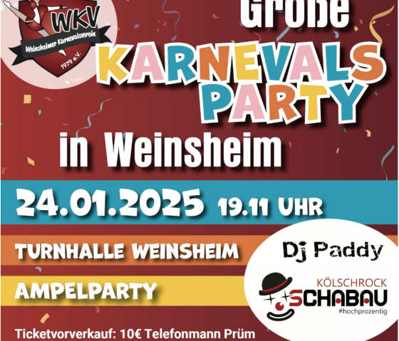 Karnevalsparty Weinsheim, © Tourist-Information Prümer Land/WKV